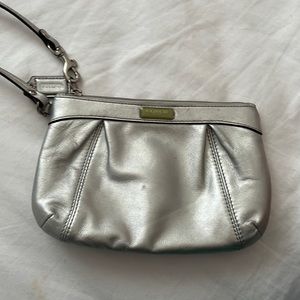 Silver coach wristlet